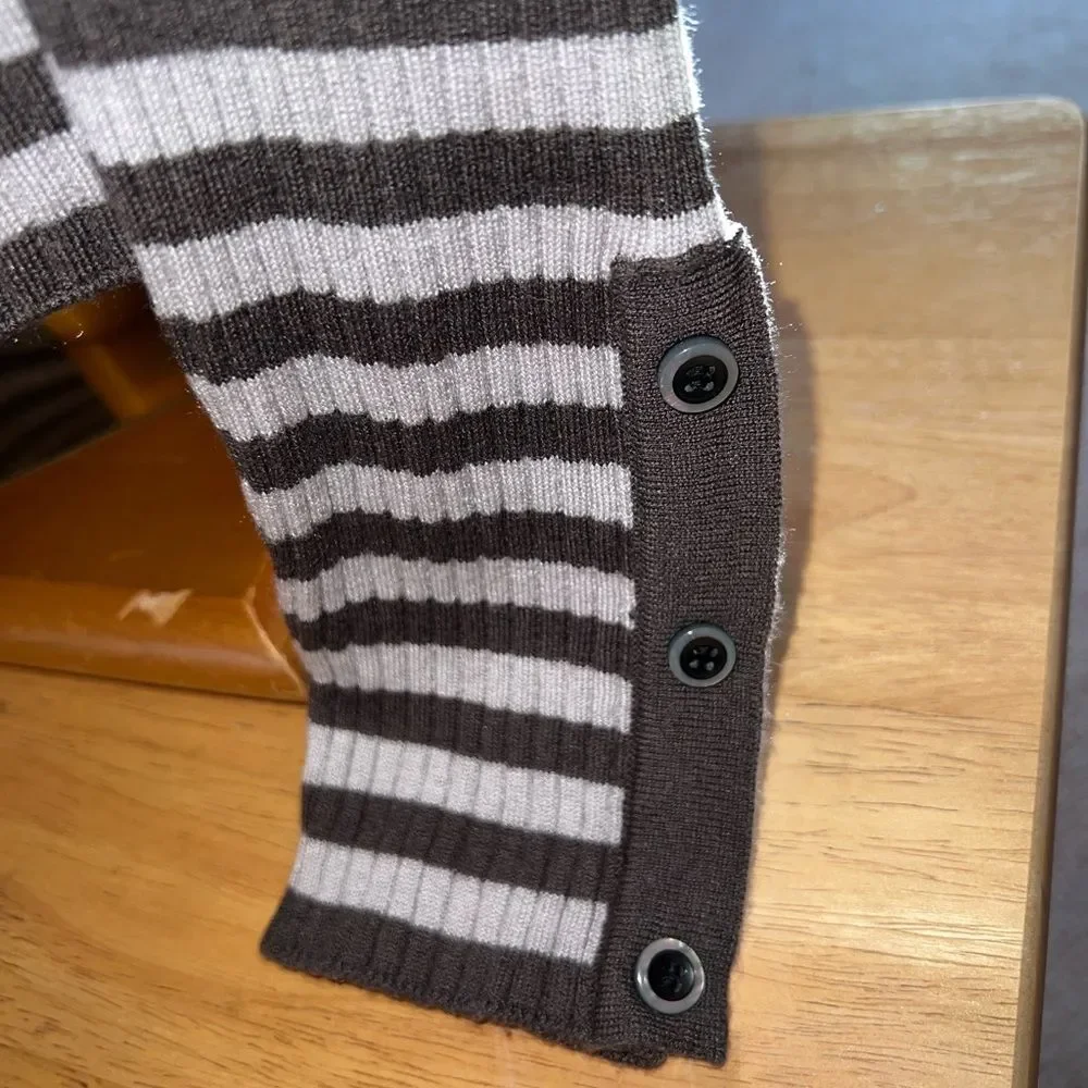 Chic Striped Button-Up Sweater